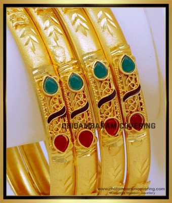 BNG713 - 2.6 Size Gold Look Forming Gold Bangles Set for Women