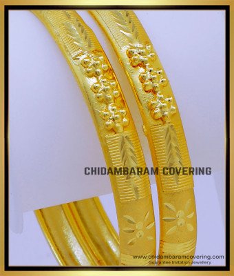 BNG744 - 2.8 Size 2 Gram Gold Daily Wear Gold Bangles Design for Ladies 