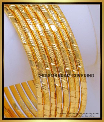 BNG787 - 2.10 Daily Wear 8 Pieces Thin Gold Bangles Latest Design