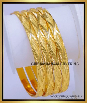 BNG791 - 2.8 Size Traditional Bangles Design 4 Pieces Set Bangles 