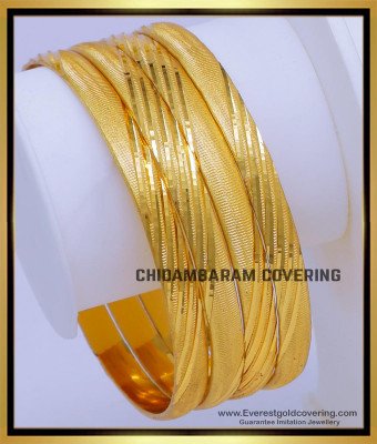 BNG792 - 2.10 Size Latest Bridal Designer 1 Gram Gold Bangles Online