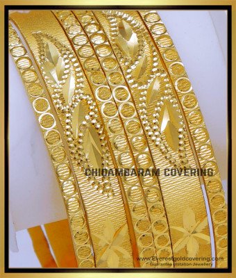 BNG818 - 2.10 Latest Modern One Gram Gold Bangles for Daily Use