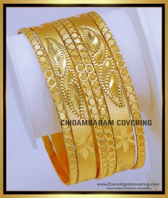 BNG818 - 2.10 Latest Modern One Gram Gold Bangles for Daily Use
