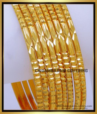 BNG820 - 2.4 Simple Thin Daily Use Plain Gold Bangle Design Latest