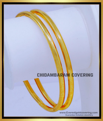 BNG830 - 2.4 Impon Kambi Design Gold Plated Bangles for Daily Use
