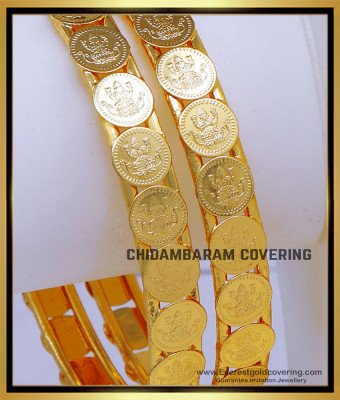 BNG861 - 2.8 Gold Plated Daily Use Lakshmi Kasu Bangle Designs