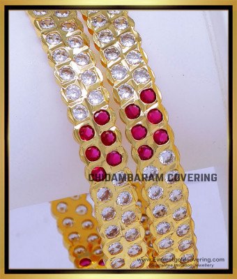 BNG872 - 2.6 Best Quality Bridal Wear Gold Look Impon Stone Bangles