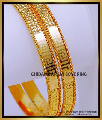 BNG878 - 2.8 Elegant Simple One Gram Gold Fancy Bangles Design