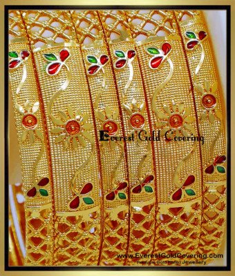 BNG910 - 2.6 Grand Look Forming Gold 6 Bangles Set for Wedding