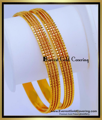 BNG913 - 2.8 Cute Daily Use Light Weight One Gram Gold Bangles
