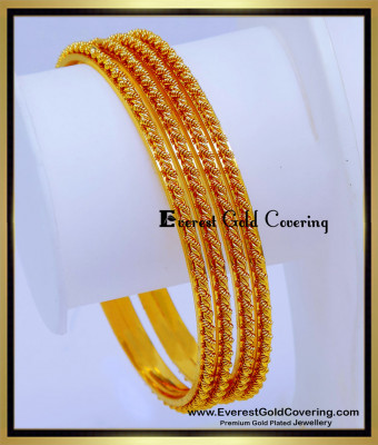 BNG918 - 2.6 Traditional Guaranteed Daily Wear Gold Bangles Set