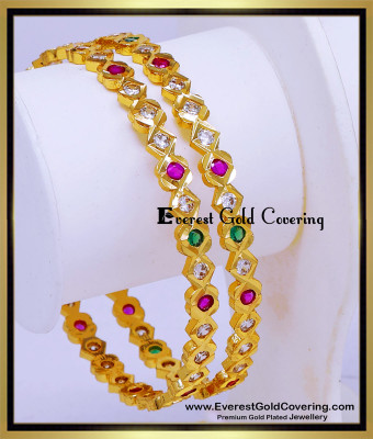 BNG937 - 2.6 Best Quality Multi Stone Impon Bangles Online Shopping