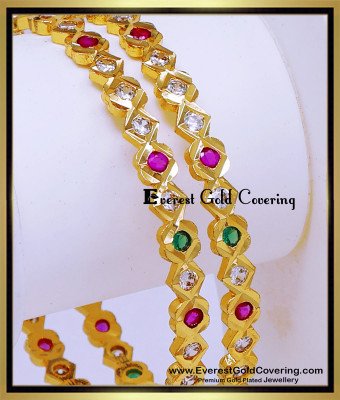BNG937 - 2.6 Best Quality Multi Stone Impon Bangles Online Shopping