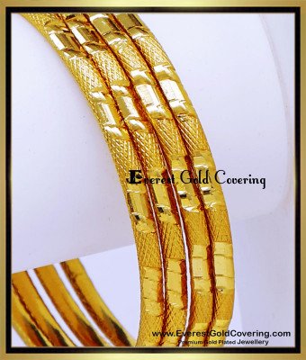 BNG946 - 2.8 Simple Daily Wear One Gram Gold Bangles for Women