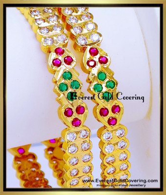 BNG979 - 2.8 Traditional Multi Stone Impon Bangles Wedding Collection