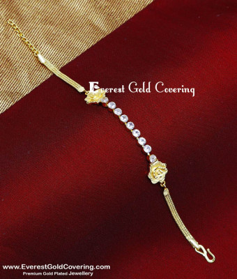 BCT610 - Beautiful Gold Forming Jewellery White Stone Bracelet