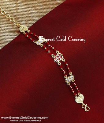 BCT613 - Pure Impon Jewellery Stone with Red Crystal Bracelet Design