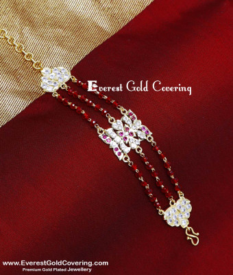 BCT618 - Unique Impon Jewellery 3 Line Crystal Bracelet Design