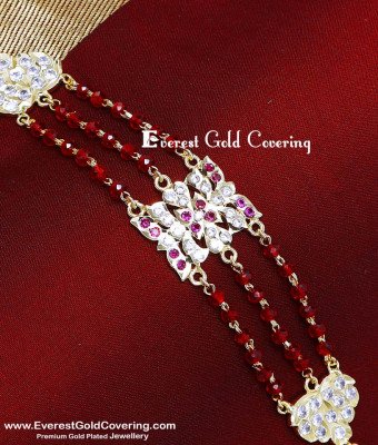 BCT618 - Unique Impon Jewellery 3 Line Crystal Bracelet Design