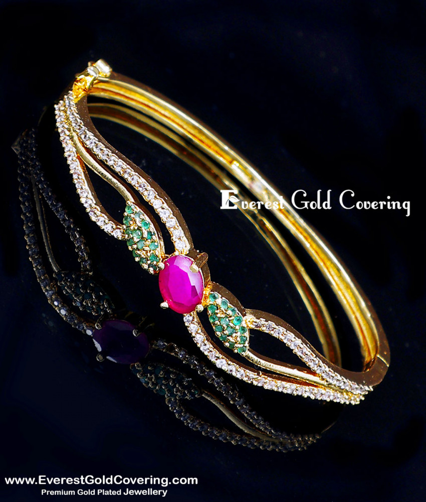 fancy gold kada bracelet design for ladies