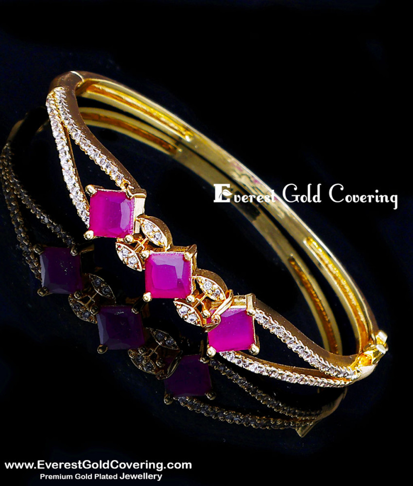 simple gold kada bracelet design for ladies