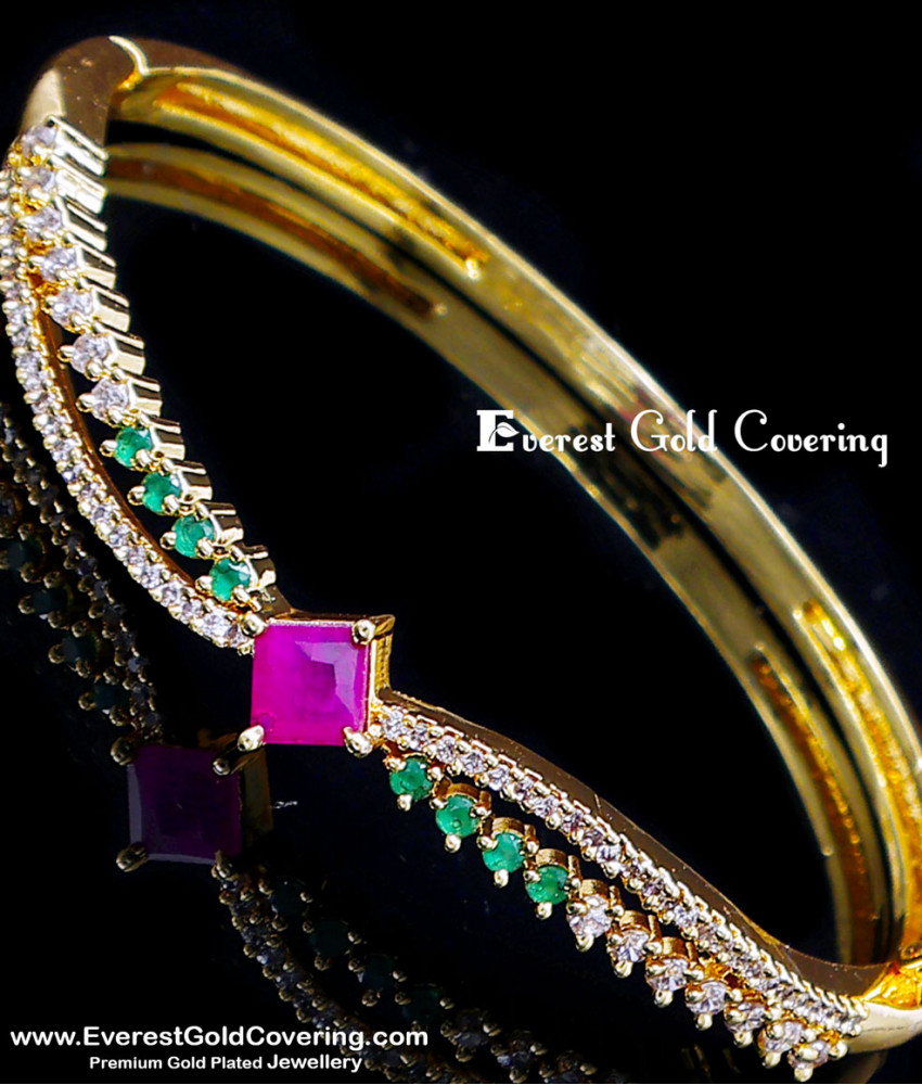 daily wear single gold kada design for ladies