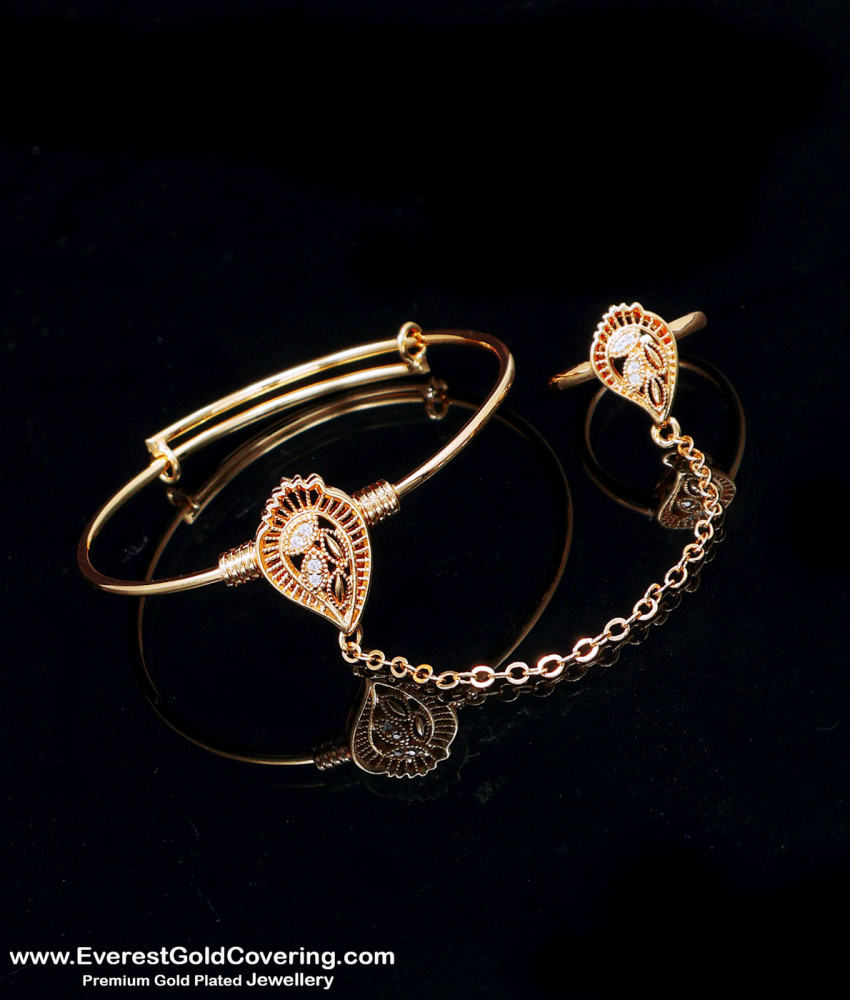 adjustable bracelet bracelet with ring attached gold