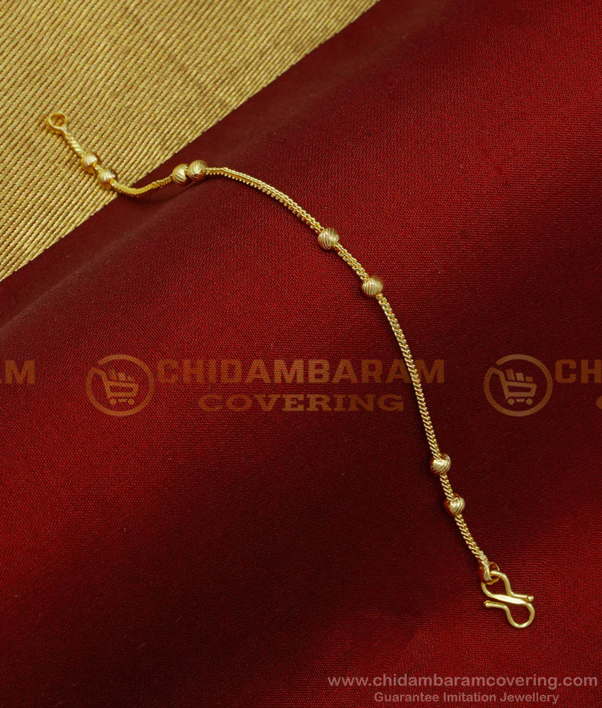 Buy One Gram Gold Ball Chain Design Guaranteed Thin Bracelet Buy Online