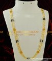CHN070-LG - 30 Inches Long Rettai Vadam Black Crystal Glass Cutting Chain with Flower Design Connector Two Line Chain Online
