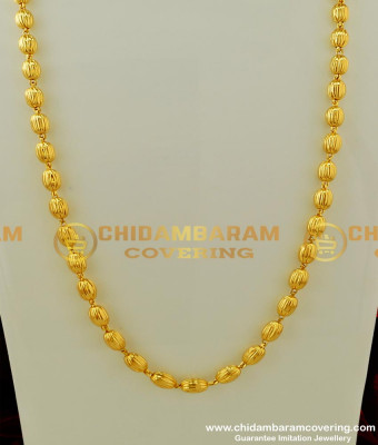 CHN073-LG - Latest One Gram Gold Kerala Mani Mala Designs Chain Gold Mohan Mala Design Buy Online