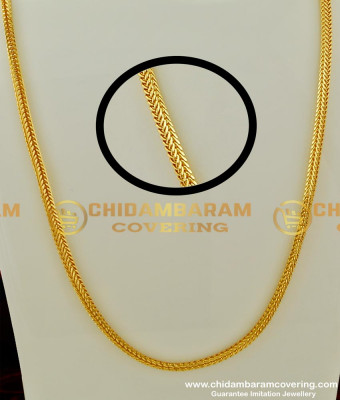 CHN081-LG - 30 Inches Traditional Thennam Palai Chain | Gold Plated Thali Saradu Square Chain