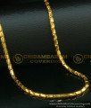 CHN093-LG - 30 Inches Gold Plated Daily Wear Kushi Model Shiny Cutting Flexible Chain Online