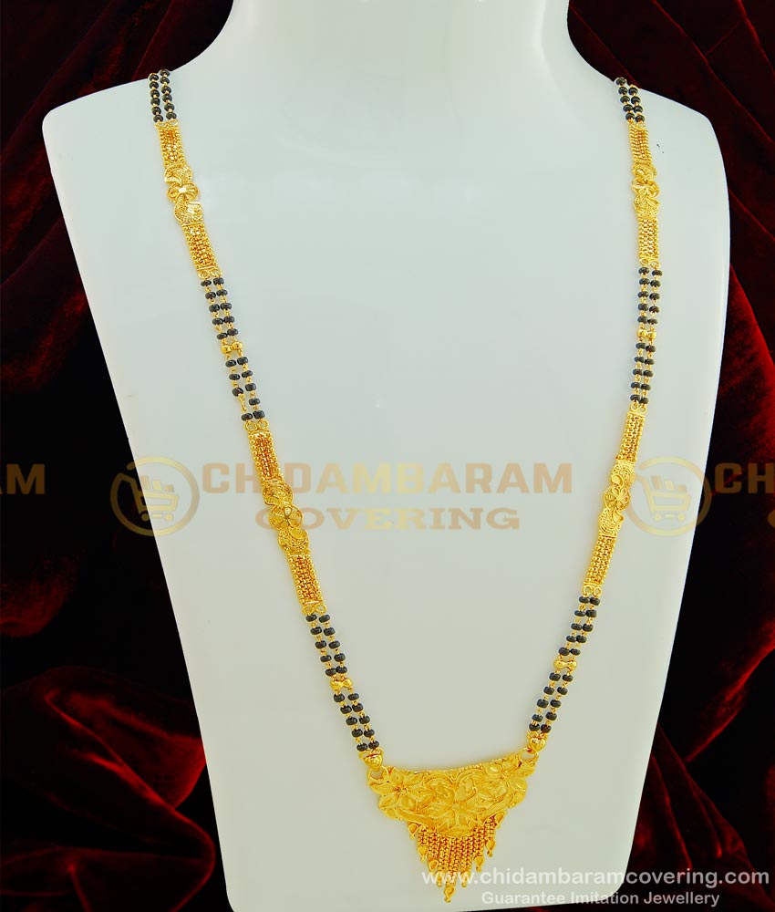 CHN127 - 30 Inches Gold Design Daily Wear Forming Gold Traditional North Indian Hindu Mangalsutra Online Shopping