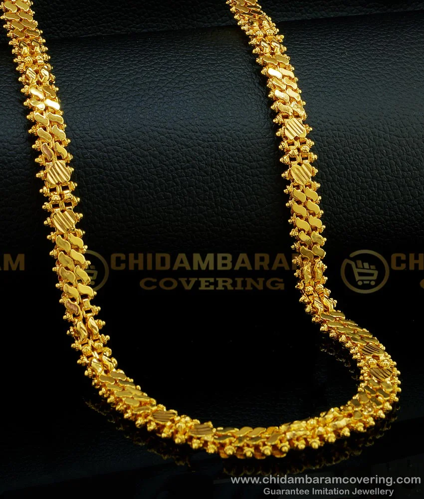 Buy Latest Flower Design Balls Type Long Chain Thick Designer Gold ...