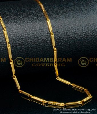 CHN219 - Trendy One Gram Gold Box Design Daily Use Chain for Ladies