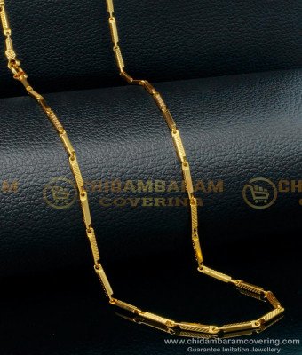 CHN219 - Trendy One Gram Gold Box Design Daily Use Chain for Ladies