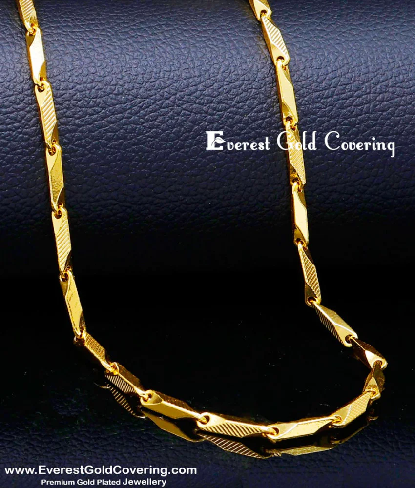 Buy Gold Look Heavy Square Cutting Chain Designs for Men
