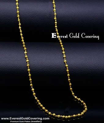 CHN406 - Gold Plated Ball Model Light Weight Long Chain for Saree