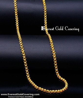 CHN412 - Stylish Daily Wear Long Gold Plated Chain for Man