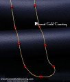 CHN427 - 1 Gram Gold Plated Red Beads Thin Chain for Women