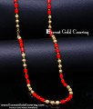 CHN429 - South Indian Gold Ball with Coral Beads Gold Plated Chain