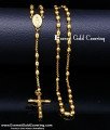 CHN442 - 1 Gram Gold Jesus Cross Christian Rosary Beads Chain