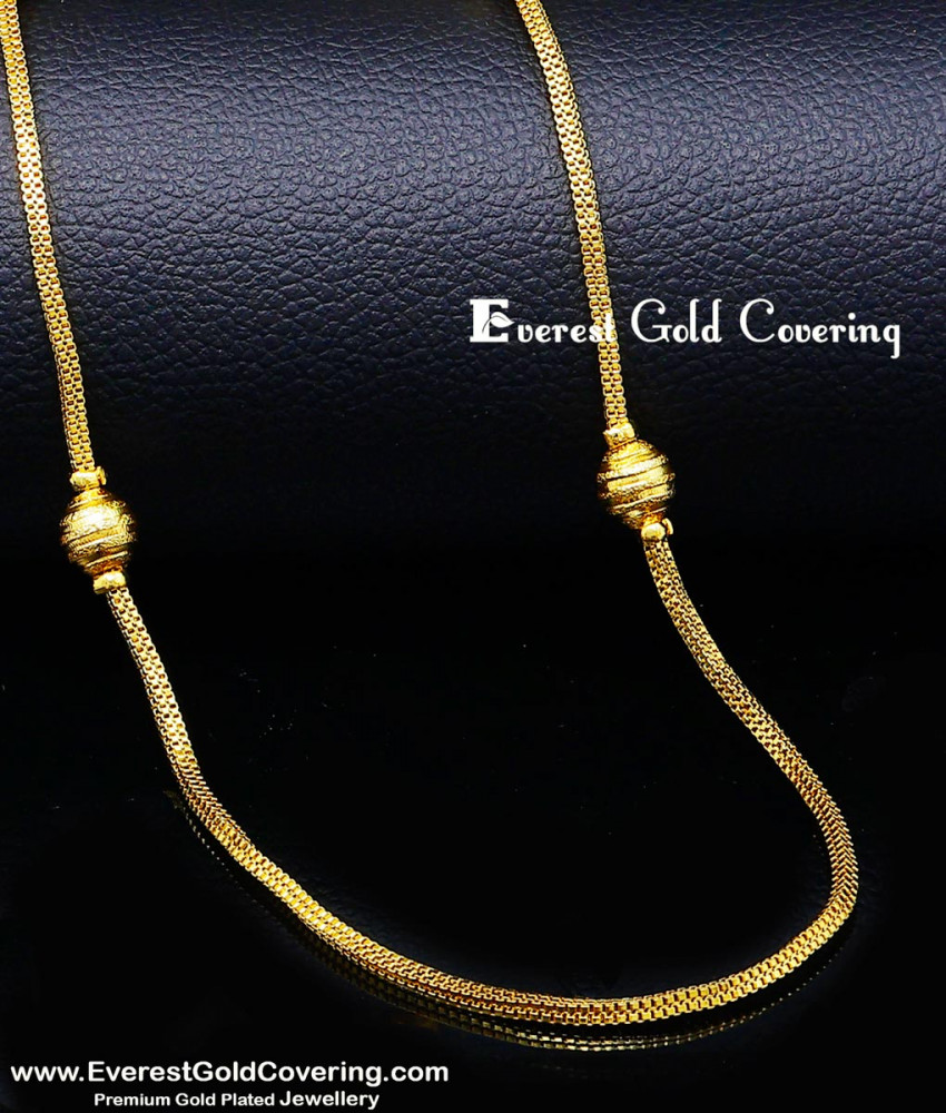 Lightweight Gold-Plated Square Chain with Ball Design for Women
