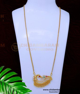 DCHN249 - Long Chain with Modern Gold Pendant Designs for Female