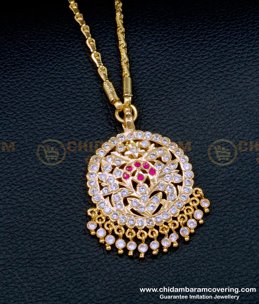 Latest Round Shape Stone Dollar Chain Panchaloha Jewellery