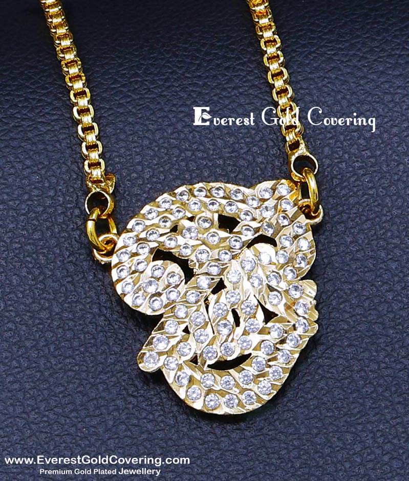 om dollar chain, om dollar, om pendant gold chain, om pendant with chain, om dollar with vel, om dollar with stone, impon dollar chain, impon pendant chain, impon chain, impon long chain
