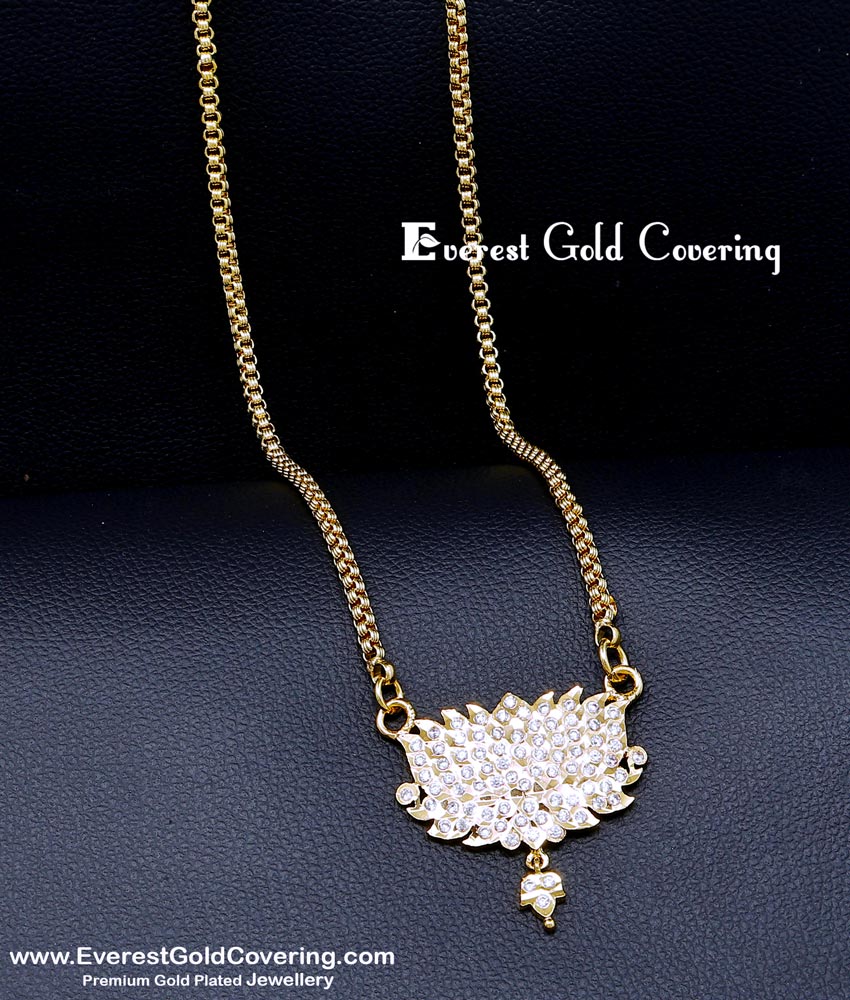 lotus design gold pendant