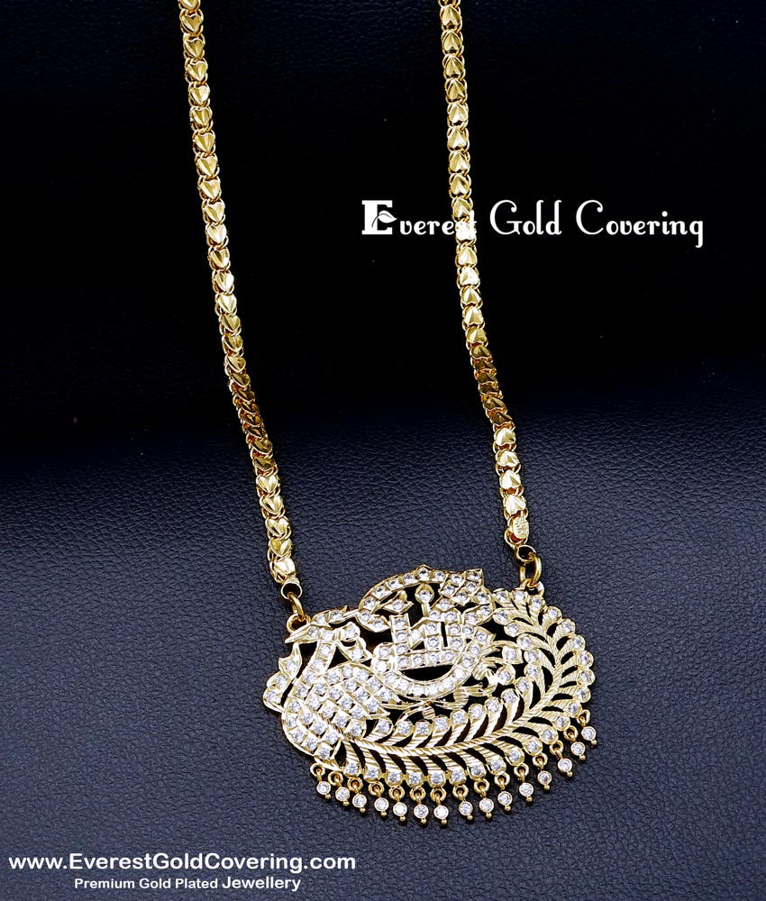 murugan dollar chain gold peacock