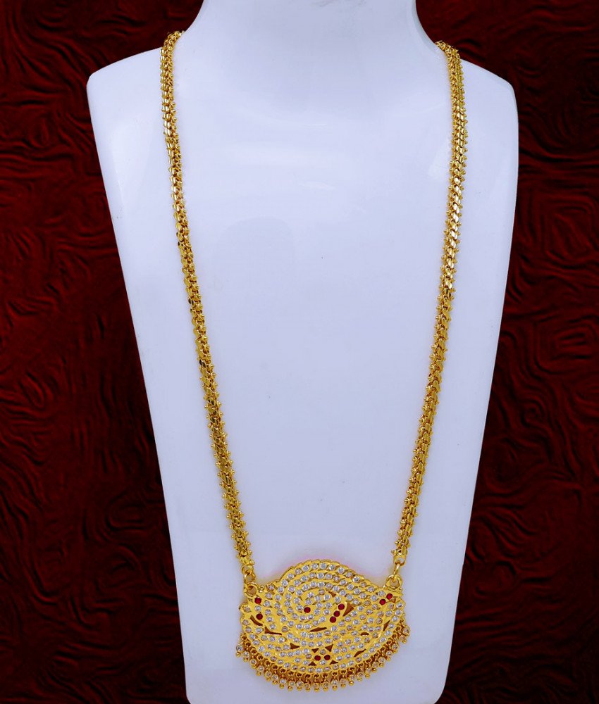 murugan dollar chain gold peacock