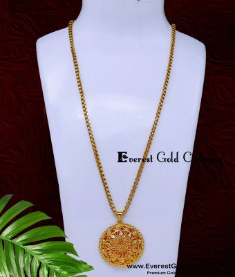 DCHN325 - Latest Collection Plain Round Pendant Design with Chain